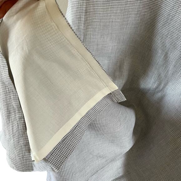 Garnet Hill Plus 100% Linen Grey Gingham Plaid Tank Maxi Dress Sz 18 Cottagecore - Picture 8 of 10